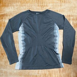 Zella girls XL long sleeved stretchy shirt - 97% nylon / 3% spandex - dark gray